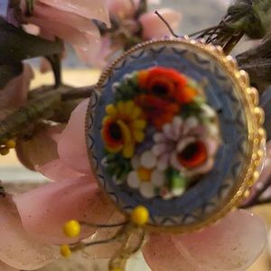 Vintage Italian mosaic brooch